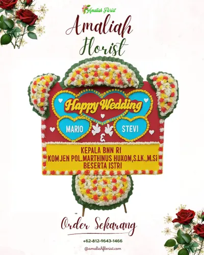 Karangan Papan Bunga Pernikahan di Pegiringan